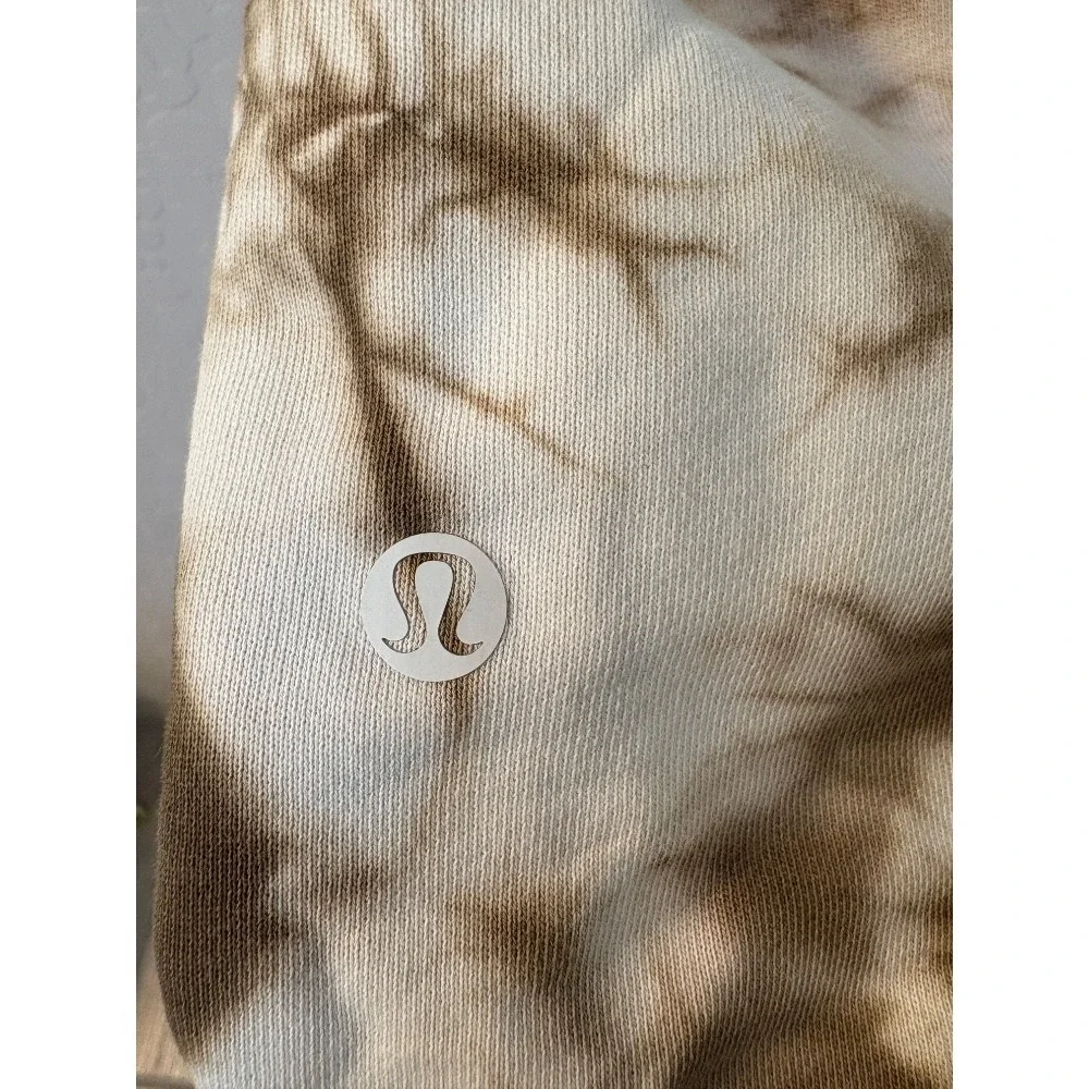 Lululemon Warm Down Joggers Earth Dye Athleisure Sweatpants Brown White Sz 4‎
